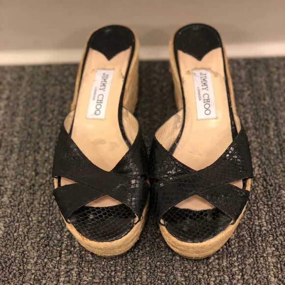 Jimmy Choo Shoes - Jimmy Choo Snakeskin Espadrille Wedges